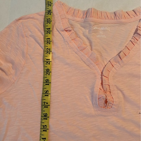 Eddie Bauer Women’s Keyhole Light Pink Shirt NWT XL - Picture 4 of 6